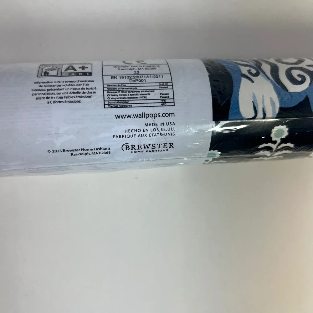 Printfresh x NuWallpaper Navy Blue Tiger Peel and Stick Wallpaper PFS6106 18ft